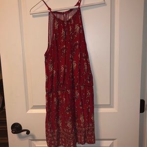 Mossimo High Neck Spaghetti Strap Red Romper